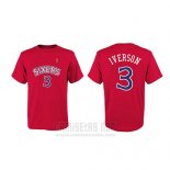 Camiseta Manga Corta Allen Iverson Philadelphia 76ers Rojo Retro