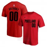 Camiseta Manga Corta Carmelo Anthony Portland Trail Blazers Rojo