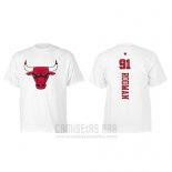 Camiseta Manga Corta Dennis Rodman Chicago Bulls Blanco2
