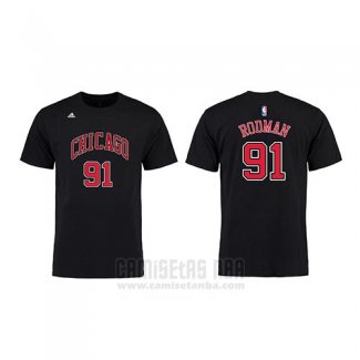 Camiseta Manga Corta Dennis Rodman Chicago Bulls Negro