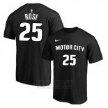 Camiseta Manga Corta Derrick Rose Detroit Pistons Negro