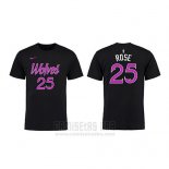 Camiseta Manga Corta Derrick Rose Minnesota Timberwolves Violeta Ciudad