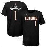 Camiseta Manga Corta Devin Booker Phoenix Suns Negro 2019-20 Ciudad