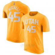 Camiseta Manga Corta Donovan Mitchell Utah Jazz Amarillo 2019-20 Ciudad