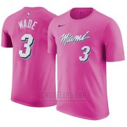 Camiseta Manga Corta Dwyane Wade Miami Heat Rosa Ciudad