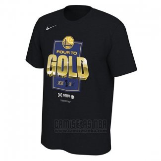 Camiseta Manga Corta Golden State Warriors 2019 NBA Finals Bound Rivalry Negro