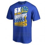 Camiseta Manga Corta Golden State Warriors Azul 2018 NBA Finals Champions Court Drillz 6-Time Champs
