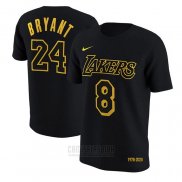 Camiseta Manga Corta Kobe Bayant 24 Los Angeles Lakers 8 Negro 1978-2020 Commemorativo