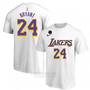 Camiseta Manga Corta Kobe Bayant 24 Los Angeles Lakers Blanco Commemorativo