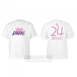 Camiseta Manga Corta Kobe Bayant Los Angeles Lakers Blanco Peppa Pig Cruzado