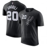 Camiseta Manga Corta Manu Ginobili San Antonio Spurs Negro Ciudad