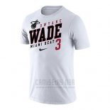 Camiseta Manga Corta Miami Heat Dwyane Wade Blanco Player Performance