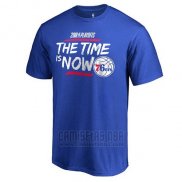 Camiseta Manga Corta Philadelphia 76ers Azul 2018 NBA Playoffs Bet Slogan