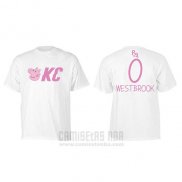 Camiseta Manga Corta Russell Westbrook Oklahoma City Thunder Blanco Peppa Pig Cruzado