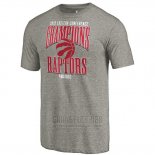 Camiseta Manga Corta Toronto Raptors 2019 Eastern Conference Champions Extra Pass Tri-Blend Gris