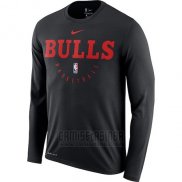 Camiseta Manga Larga Chicago Bulls Negro Practice Legend Performance