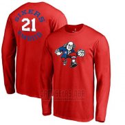 Camiseta Manga Larga Joel Embiid Philadelphia 76ers Rojo