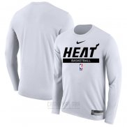 Camiseta Manga Larga Miami Heat Practice Performance 2022-23 Blanco