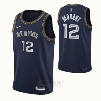 Camiseta Memphis Grizzlies Ja Morant #12 Ciudad 2021-22 Azul