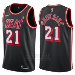 Camiseta Miami Heat Hassan Whiteside #21 Classic 2017-18 Negro