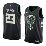 Camiseta Milwaukee Bucks Sterling Brown #23 Statement 2018 Negro