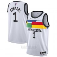 Camiseta Minnesota Timberwolves Anthony Edwards #1 Ciudad 2022-23 Blanco