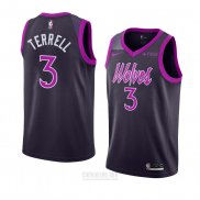 Camiseta Minnesota Timberwolves Jarojo Terrell #3 Ciudad 2018-19 Violeta