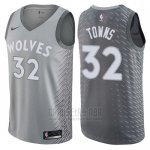 Camiseta Minnesota Timberwolves Towns #32 Ciudad 2017-18 Gris