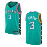 Camiseta San Antonio Spurs Keldon Johnson #3 Ciudad 2022-23 Verde