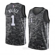 Camiseta San Antonio Spurs Lonnie Walker #1 Ciudad 2018 Gris