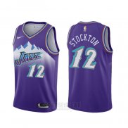 Camiseta Utah Jazz John Stockton #12 Classic Edition 2019-20 Violeta