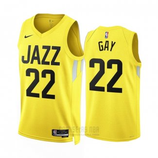 Camiseta Utah Jazz Rudy Gay #22 Icon 2022-23 Amarillo