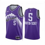 Camiseta Utah Jazz Talen Horton-Tucker #5 Ciudad 2023-24 Violeta