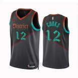 Camiseta Washington Wizards Xavier Cooks #12 Ciudad 2023-24 Negro