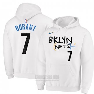 Sudaderas con Capucha Brooklyn Nets Kevin Durant Ciudad 2022-23 Blanco