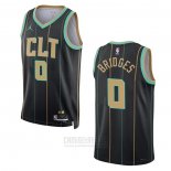 Camiseta Charlotte Hornets Miles Bridges #0 Ciudad 2022-23 Negro