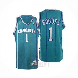 Camiseta Charlotte Hornets Muggsy Bogues #1 Retro Azul