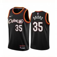 Camiseta Cleveland Cavaliers Isaac Okoro #35 Ciudad 2020-21 Negro