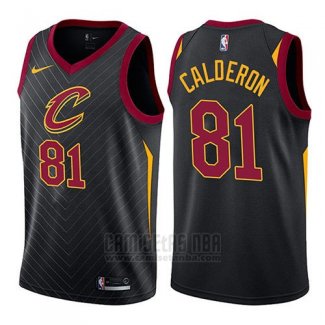 Camiseta Cleveland Cavaliers Jose Calderon #81 Statement 2017-18 Negro