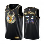 Camiseta Golden Edition Milwaukee Bucks Giannis Antetokounmpo #34 2021-22 Negro