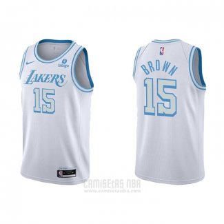 Camiseta Los Angeles Lakers Jabari Brown #15 Ciudad 2021-22 Blanco