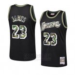 Camiseta Los Angeles Lakers Lebron James #23 Camuflaje Negro