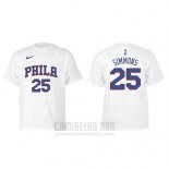 Camiseta Manga Corta Ben Simmons Philadelphia 76ers Blanco4