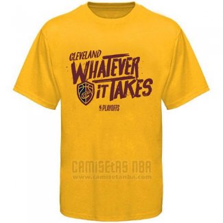 Camiseta Manga Corta Cleveland Cavaliers Amarillo NBA Playoffs Slogan Whatever It Takes