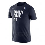 Camiseta Manga Corta Dallas Mavericks Dirk Nowitzki Only One 41 Azul Marino