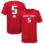 Camiseta Manga Corta De'Aaron Fox Sacramento Kings Rojo 2019-20 Ciudad