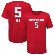 Camiseta Manga Corta De'Aaron Fox Sacramento Kings Rojo 2019-20 Ciudad