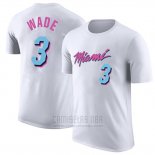 Camiseta Manga Corta Dwyane Wade Miami Heat Ciudad Blanco