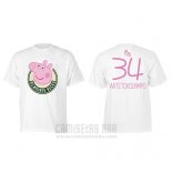 Camiseta Manga Corta Giannis Antetokounmpo Milwaukee Bucks Blanco Peppa Pig Cruzado