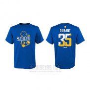 Camiseta Manga Corta Kevin Durant Golden State Warriors Azul 2018 NBA Finals2